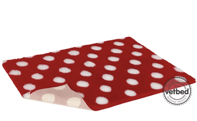 Hovedbilde VetBed Nonslip Rød M/Hvite Polkadots - 100x75cm